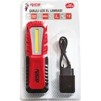 Rico 013-RC0038 420 Lümen Şarjlı Mıktanıslı Led El Feneri Kırmızı - Siyah Rico 013-RC0038 420 Lümen Şarjlı Mıktanıslı Led El Feneri Kırmızı - Siyah