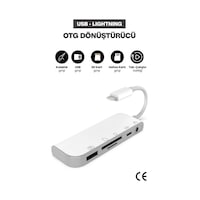 Lightning Otg Dönüştürücü Usb, Sd Kart, Micro Sd Kart Okuyucu Apple Uyumlu iPhone Lightning Adaptör Lightning Otg Dönüştürücü Usb, Sd Kart, Micro Sd Kart Okuyucu Apple Uyumlu iPhone Lightning Adaptör