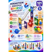 Mıknatıslı Manyetik Parkur Seti 101 Parça Mıknatıslı Manyetik Parkur Seti 101 Parça