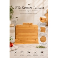 Porsima 16668 Piero Bambu 3'lü Standlı Kesme Tahtası Kesim Panosu Porsima 16668 Piero Bambu 3'lü Standlı Kesme Tahtası Kesim Panosu