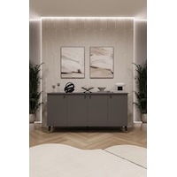 Asra Trend 4 Kapaklı Konsol KNSL01 %100 MDF Metal Ayaklı Çok Amaçlı Dolap Antrasit Asra Trend 4 Kapaklı Konsol KNSL01 %100 MDF Metal Ayaklı Çok Amaçlı Dolap Antrasit