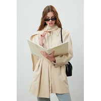 Manuka Stokholm Şal Detaylı Oversize Trençkot Bej Manuka Stokholm Şal Detaylı Oversize Trençkot Bej