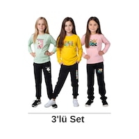 Panios Kids 3'lü Better-focus-chill Baskılı Kız Çocuk Eşofman Takımı Çok Renkli Panios Kids 3'lü Better-focus-chill Baskılı Kız Çocuk Eşofman Takımı Çok Renkli