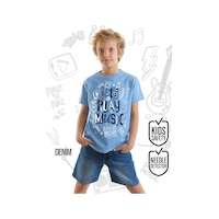 Let's Play Lacivert Erkek Çocuk Yazlık T-shirt Denim Şort Takım Let's Play Lacivert Erkek Çocuk Yazlık T-shirt Denim Şort Takım