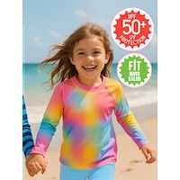 Denokids Uv Korumalı Batik Kız Çocuk Mayo T-shirt Renkli Denokids Uv Korumalı Batik Kız Çocuk Mayo T-shirt Renkli