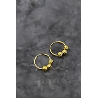 925 Ayar Gümüş Gold Kaplama Üç Dorika Toplu Halka Küpe 925 Ayar Gümüş Gold Kaplama Üç Dorika Toplu Halka Küpe