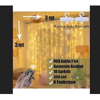 Sge Teknoloji Kumandalı Led Perde Işığı Peri Led 300 Led 3 x 3 M Sge Teknoloji Kumandalı Led Perde Işığı Peri Led 300 Led 3 x 3 M