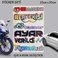 Erkek İşi Piyasa Machine Hologram Set Araba Oto Sticker Cam Yazıları Erkek İşi Piyasa Machine Hologram Set Araba Oto Sticker Cam Yazıları