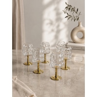 6 Lı Metal Gold Ayaklı Cam Üzüm Kahve Yanı Bardağı Mini Bardak 11 4cm Cam Şeffaf 6 Lı Metal Gold Ayaklı Cam Üzüm Kahve Yanı Bardağı Mini Bardak 11 4cm Cam Şeffaf