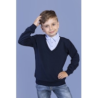 Toontoy Kids Toontoy Erkek Çocuk Gömlek Yaka Okul Sweatshirt Siyah Toontoy Kids Toontoy Erkek Çocuk Gömlek Yaka Okul Sweatshirt Siyah