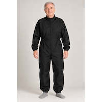 Siyah Hasta Tulumu Demans Bakım Kıyafeti Sırt Fermuarlı Unisex Siyah Hasta Tulumu Demans Bakım Kıyafeti Sırt Fermuarlı Unisex