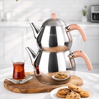 Porsima 1030-1 Damla Bakalit Kulp Mega Boy Paslanmaz Çelik Çaydanlık Takımı - Rose - 1,80-2,80lt Diğer Porsima 1030-1 Damla Bakalit Kulp Mega Boy Paslanmaz Çelik Çaydanlık Takımı - Rose - 1,80-2,80lt Diğer