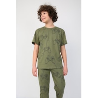 Zuzunga Kısakollu Play Console Desenli Erkek Çocuk Pijama Takımı Alt-üst Kahverengi Zuzunga Kısakollu Play Console Desenli Erkek Çocuk Pijama Takımı Alt-üst Kahverengi