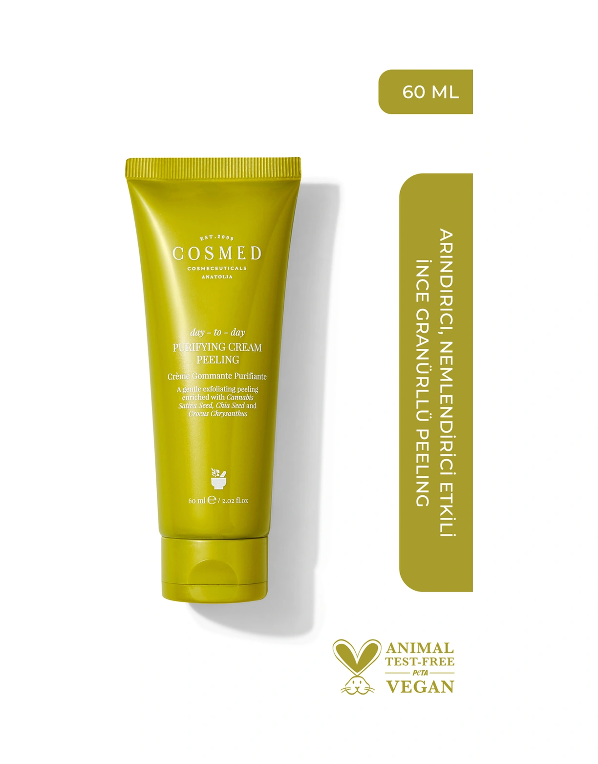 Cosmed Arındırıcı, Nemlendirici Etkili İnce Granüllü Peeling - Purifying Cream Peeling - 60 ml Cosmed Arındırıcı, Nemlendirici Etkili İnce Granüllü Peeling - Purifying Cream Peeling - 60 ml