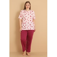 Wordex Mirano 4505 Kısa Kollu Penye Büyük Beden Kadın Pijama Takımı Pembe Wordex Mirano 4505 Kısa Kollu Penye Büyük Beden Kadın Pijama Takımı Pembe