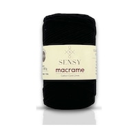 Sensy Premium Koton Pamuk Makrome İpi Siyah 2mm Cotton Zincir Makrome Çanta İpi Supla İpi Koton İp Sensy Premium Koton Pamuk Makrome İpi Siyah 2mm Cotton Zincir Makrome Çanta İpi Supla İpi Koton İp
