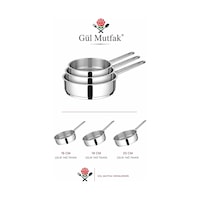 Gül Mutfak 3'lü Yağ Tava Paslanmaz Çelik 16 Cm -18 Cm -20 Cm Inox Gül Mutfak 3'lü Yağ Tava Paslanmaz Çelik 16 Cm -18 Cm -20 Cm Inox