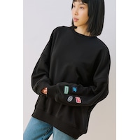 Manuka Oversıze Etiketli Sweatshırt Siyah Ss26swt00003-01 Manuka Oversıze Etiketli Sweatshırt Siyah Ss26swt00003-01