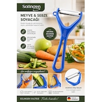 Solingen Meyve Sebze Soyacağı Paslanmaz Çelik Profesyonel Soyacak Mavi