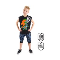 Şimşek Dino Erkek Çocuk T-shirt Kapri Şort Takım Şimşek Dino Erkek Çocuk T-shirt Kapri Şort Takım