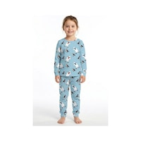 Zuzunga Unisex İnterlok Bebe Mavisi Yılbaşı Temalı Pijama Takımı Mavi Zuzunga Unisex İnterlok Bebe Mavisi Yılbaşı Temalı Pijama Takımı Mavi