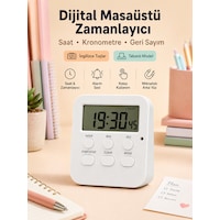 Öğrenci Ders Çalışma Saati Kronometreli Araç Saati Mutfak Buzdolabı Magnet Saat Sınavlara Hazırlık Beyaz Öğrenci Ders Çalışma Saati Kronometreli Araç Saati Mutfak Buzdolabı Magnet Saat Sınavlara Hazırlık Beyaz