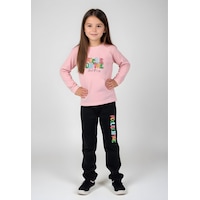 Fyk Kids Kız Çocuk Yazı Baskılı Bel Detayı Lastikli Alt-üst Pijama Takımı Pembe Fyk Kids Kız Çocuk Yazı Baskılı Bel Detayı Lastikli Alt-üst Pijama Takımı Pembe