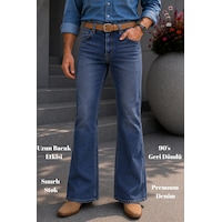 Cedy Denim Cedy Denım Premium Seri: Erkek Retro Flare Bootcut Jean - Geniş Paça Taşlanmış Denim Pantolon C370 Açık Mavi Cedy Denim Cedy Denım Premium Seri: Erkek Retro Flare Bootcut Jean - Geniş Paça Taşlanmış Denim Pantolon C370 Açık Mavi