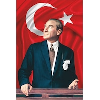 Dijital Atatürk Baskılı Raşel Kumaş Türk Bayrağı 70 x 105 CM Dijital Atatürk Baskılı Raşel Kumaş Türk Bayrağı 70 x 105 CM