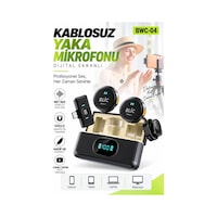Blic Pro++ Bwc-04 Type-c 2.4g Kablosuz İkili Yaka Mikrofonu Dijital Göstergeli, Manyetik Tasarımlı Blic Pro++ Bwc-04 Type-c 2.4g Kablosuz İkili Yaka Mikrofonu Dijital Göstergeli, Manyetik Tasarımlı