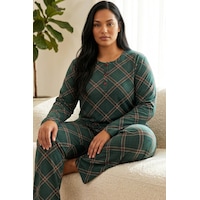 Siyah İnci Düğmeli Pamuklu Likralı Büyük Beden Battal Boy Örme Pijama Takım 26240941 Yeşil Siyah İnci Düğmeli Pamuklu Likralı Büyük Beden Battal Boy Örme Pijama Takım 26240941 Yeşil