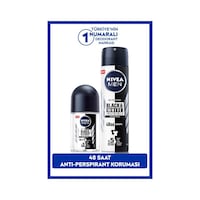 Nivea MEN Erkek Sprey Deodorant Black&White 150 ML ve Mini Roll-on Black&White 25 ML, 48 Saat Koruma Nivea MEN Erkek Sprey Deodorant Black&White 150 ML ve Mini Roll-on Black&White 25 ML, 48 Saat Koruma