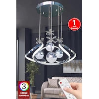 Fuzon Drone 4 Toplu 3 Renk Kumandalı Led Avize Büyük Salon Led Avize Kr Krom