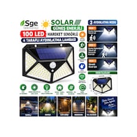 Sge Teknoloji Siyah Solar Güneş Enerjili Hareket Sensörlü 4 Taraflı Bahçe Garaj Ev Aydınlatma Lambası 14425615 Sge Teknoloji Siyah Solar Güneş Enerjili Hareket Sensörlü 4 Taraflı Bahçe Garaj Ev Aydınlatma Lambası 14425615
