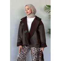 Prifaldi Zr Kadın İçi Kürklü Oversize Süet Deri Mont Kahverengi Prifaldi Zr Kadın İçi Kürklü Oversize Süet Deri Mont Kahverengi