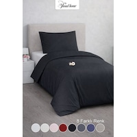 Tek Kişilik %100 Pamuk Saten Nevresim Seti Premium Seri 8 Renk Seçeneği 160x220 Siyah Tek Kişilik %100 Pamuk Saten Nevresim Seti Premium Seri 8 Renk Seçeneği 160x220 Siyah