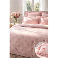 Uçkan Home %100 Pamuklu Fiyonk Desen Fırfırlı Çift Kişilik Nevresim Seti---94 Uçkan Home %100 Pamuklu Fiyonk Desen Fırfırlı Çift Kişilik Nevresim Seti---94