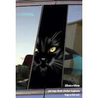 Kara Kedi Sticker Yan Kapı Direk Kaplama 2li Sol Sağ Takım Yapıştırma Kara Kedi Sticker Yan Kapı Direk Kaplama 2li Sol Sağ Takım Yapıştırma