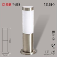 Cata Ct-7008 Bahçe Dış Mekan Aydınlatma Armatür E27 Duylu Alüminyum Cata Ct-7008 Bahçe Dış Mekan Aydınlatma Armatür E27 Duylu Alüminyum