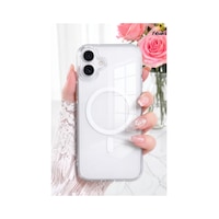 Fibaks İçi Ve Dışı Jelatinli iPhone 16 Plus Uyumlu Kılıf Magsafe Wireless Kablosuz Şarj Destek Sert Darbe Emici