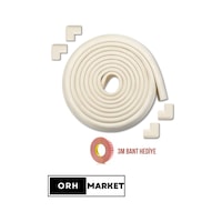 4’lü Köşe + 2m Krem Kalın Kenar Koruyucu Set – Bebek & Çocuk Güvenliği İçin, 3M Bantlı Koruma Paketi