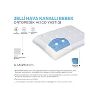 Viscofoam Terletmeyen Ortopedik Hava Kanallı Jelli Visco Bebek Yastığı 43,5x29,5x8 cm Viscofoam Terletmeyen Ortopedik Hava Kanallı Jelli Visco Bebek Yastığı 43,5x29,5x8 cm