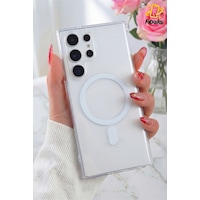 Fibaks Galaxy S25 Ultra Uyumlu Kılıf Magsafe Wireless Kablosuz Şarj Destekli Sert Şeffaf Darbe Emici Kapak Fibaks Galaxy S25 Ultra Uyumlu Kılıf Magsafe Wireless Kablosuz Şarj Destekli Sert Şeffaf Darbe Emici Kapak