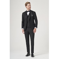 İmza Siyah 6 Drop Slim Fit Esnek Yelekli Damatlık 1001260388 İmza Siyah 6 Drop Slim Fit Esnek Yelekli Damatlık 1001260388