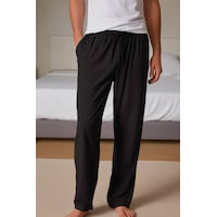 Elemge %100 Pamuk Süprem Erkek Pijama Altı Siyah Compact Penye Cepli Rahat Kalıp Lastikli Ipli Terletmez Elemge %100 Pamuk Süprem Erkek Pijama Altı Siyah Compact Penye Cepli Rahat Kalıp Lastikli Ipli Terletmez