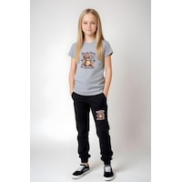 Fyk Kids Kız Çocuk Yuvarlak Yaka Baskılı Bearly Chillin Alt-üst Pijama Takımı Gri Fyk Kids Kız Çocuk Yuvarlak Yaka Baskılı Bearly Chillin Alt-üst Pijama Takımı Gri