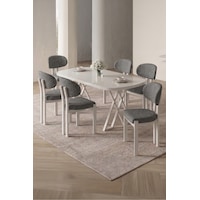 Opss 90x168 Beyaz Mdf Masa, Metal X Ayak, Metal Sandalye, 6 Kişilik Mutfak Masası Takımı Ve Yemek Masası Takımı Antrasit Opss 90x168 Beyaz Mdf Masa, Metal X Ayak, Metal Sandalye, 6 Kişilik Mutfak Masası Takımı Ve Yemek Masası Takımı Antrasit