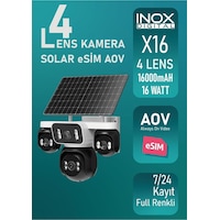İnox-x16 4 Lens Solar Esim Aov 7/24 Kayıt Full Renkli-118838 İnox-x16 4 Lens Solar Esim Aov 7/24 Kayıt Full Renkli-118838