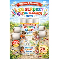 3 Lü Serbest Çizim Rulosu Seti 30 Cm X 2.5 Metre Çizim Kağıdı Toplam 7.5 Metre 3 Lü Serbest Çizim Rulosu Seti 30 Cm X 2.5 Metre Çizim Kağıdı Toplam 7.5 Metre