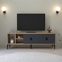 3505 Era Tv Ünitesi 150 Cm Kapaklı Raflı Antrasit - Sepet Tv Sehpası Antrasit - Sepet 3505 Era Tv Ünitesi 150 Cm Kapaklı Raflı Antrasit - Sepet Tv Sehpası Antrasit - Sepet